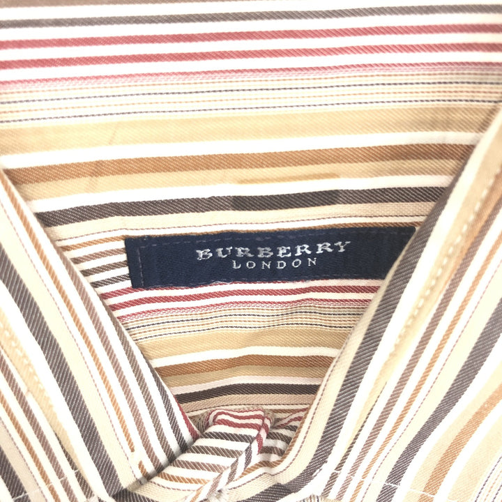 Burberry's LONDON Wide collar long sleeve cotton striped shirt Made in USA Men's XXL /eaa450184
