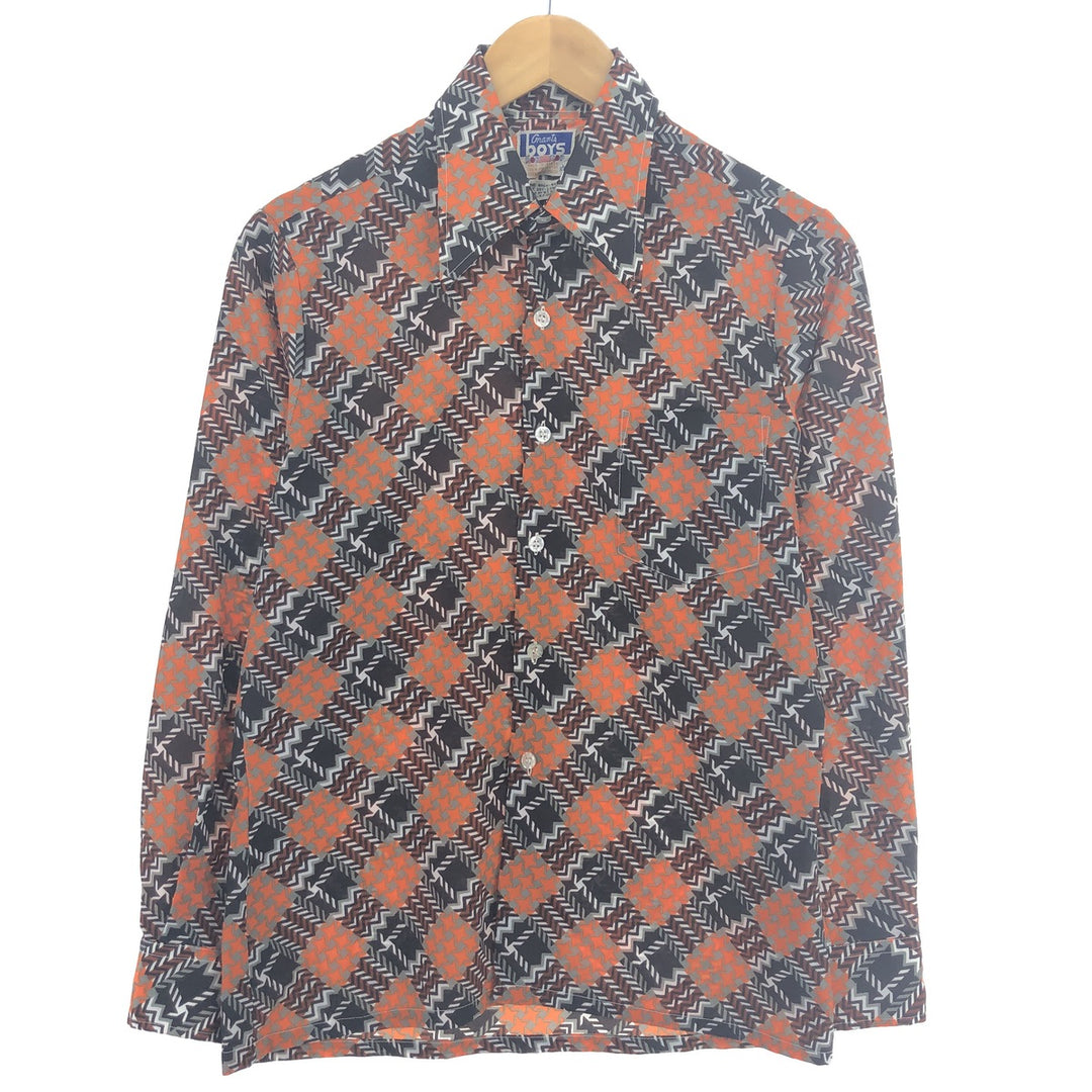 GRANTS All-over Print Long Sleeve Box Shirt Women's Medium Vintage /eaa450188