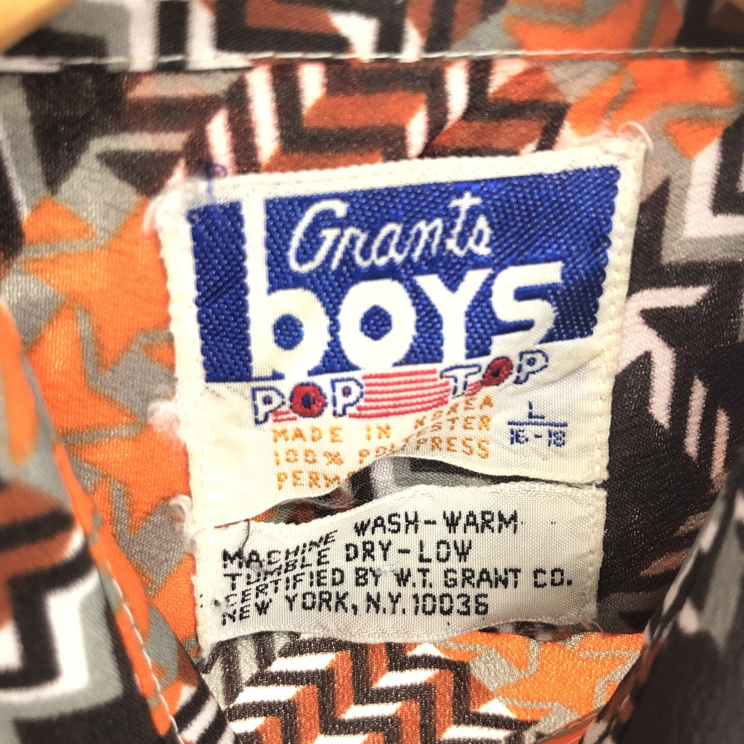 GRANTS All-over Print Long Sleeve Box Shirt Women's Medium Vintage /eaa450188