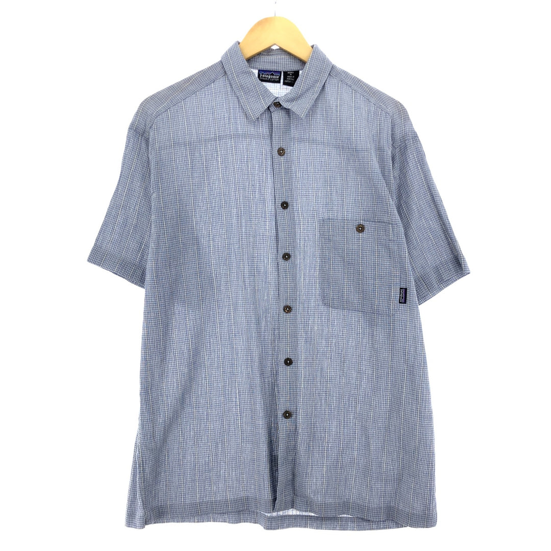 Patagonia ORGANIC COTTON Organic Cotton Crepe Short Sleeve Cotton Check Shirt Men's M /eaa450226