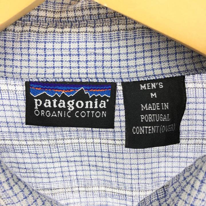 Patagonia ORGANIC COTTON Organic Cotton Crepe Short Sleeve Cotton Check Shirt Men's M /eaa450226