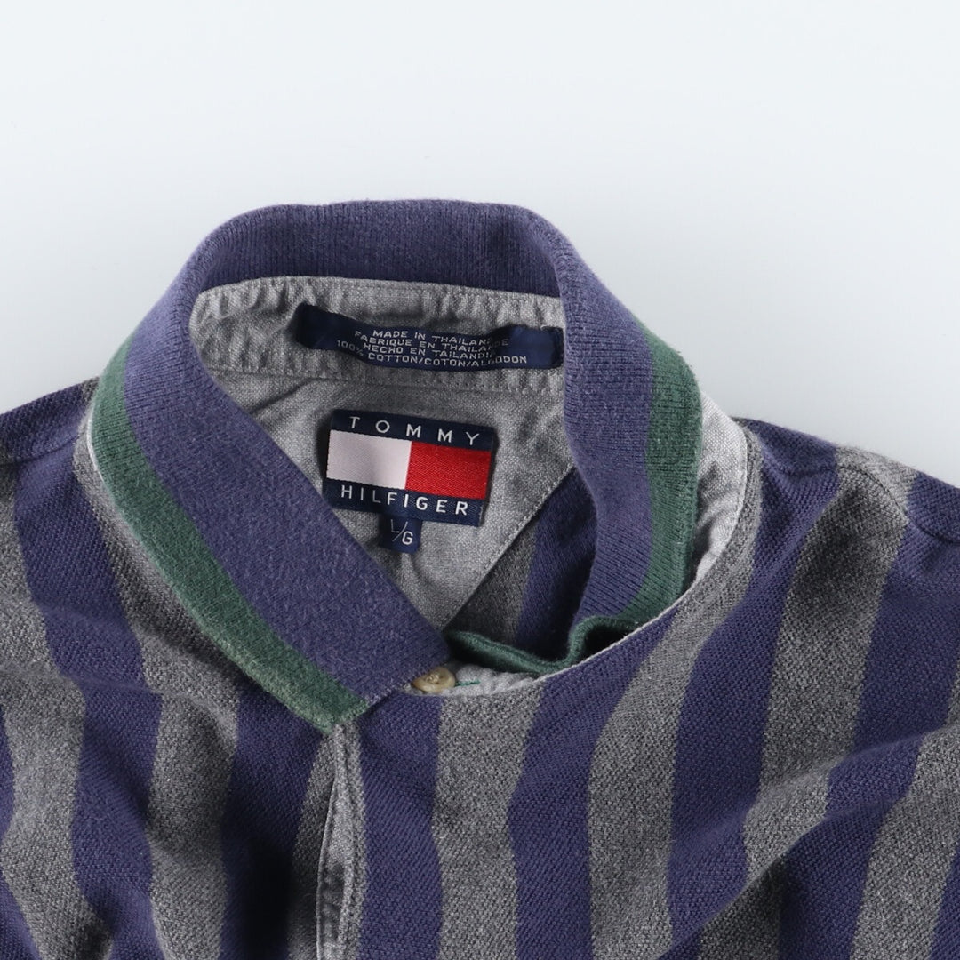 90'S Tommy Hilfiger Long Sleeve Striped Polo Shirt Men's L Vintage /eaa450267