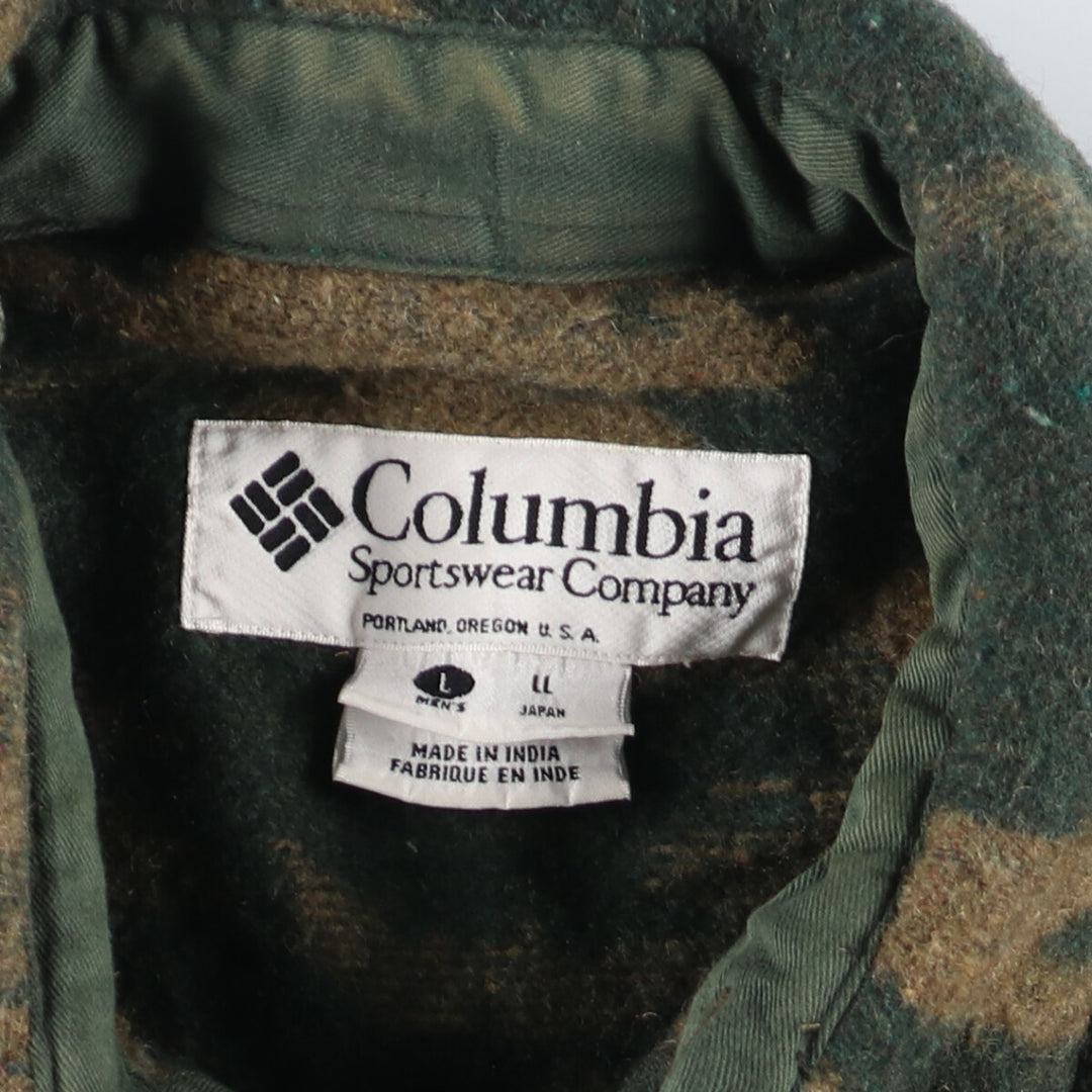 90'S Columbia Camouflage Pattern Wool Jacket Men's L Size Vintage /eaa450276