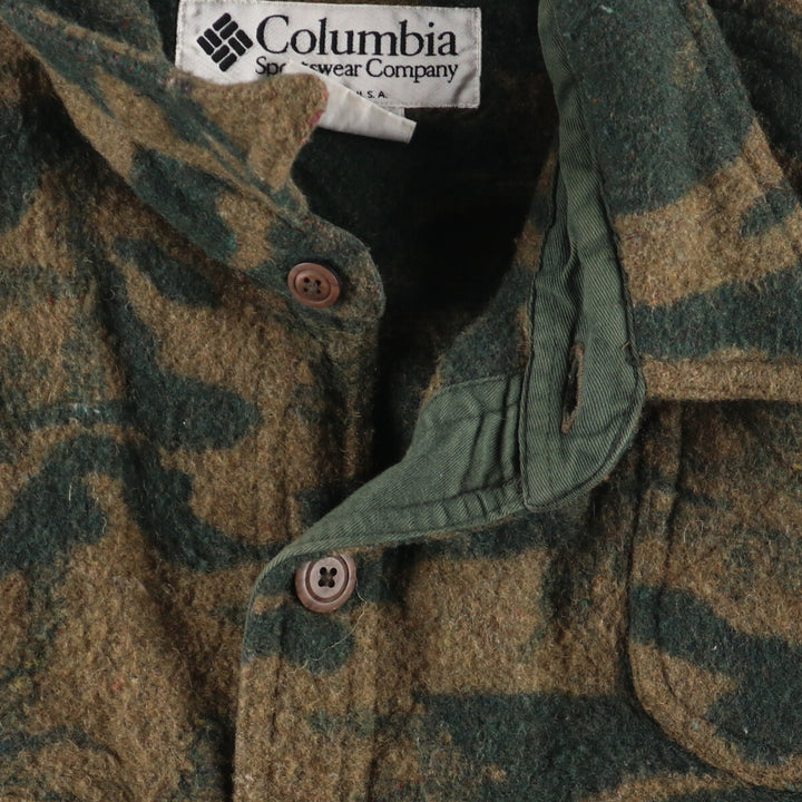 90'S Columbia Camouflage Pattern Wool Jacket Men's L Size Vintage /eaa450276