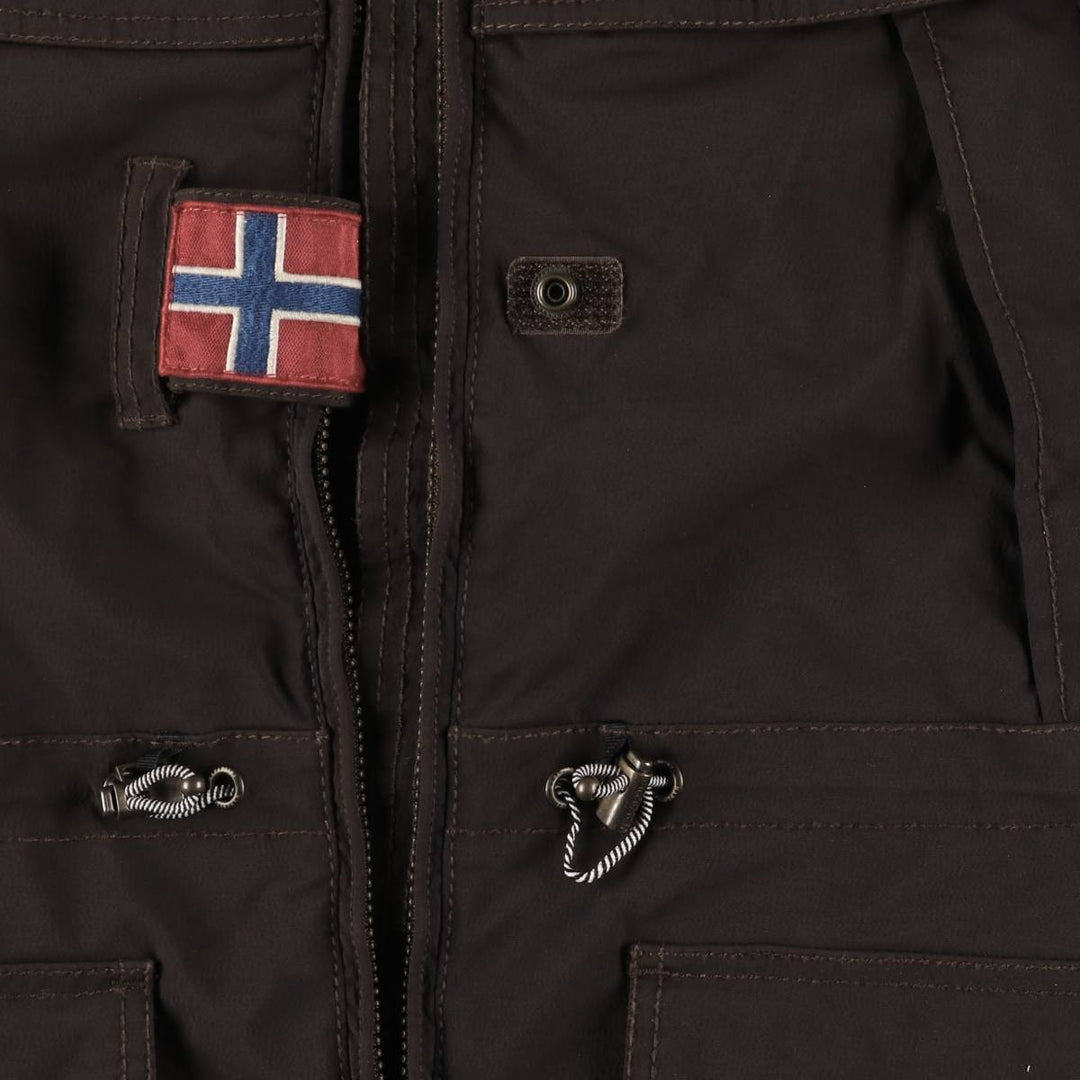 NAPAPIJRI TAPED SEAMS Flag Pattern Padded Mountain Parka, Shell Jacket, Puffer Jacket, Women's Size M polyamide brown type Vintage Second Hand