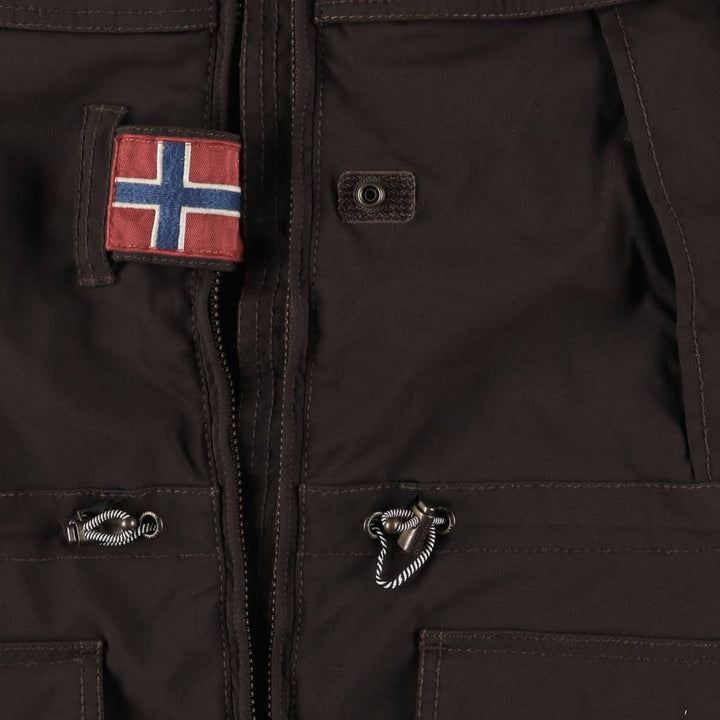 NAPAPIJRI TAPED SEAMS Flag Pattern Padded Mountain Parka, Shell Jacket, Puffer Jacket, Women's Size M polyamide brown type Vintage Second Hand