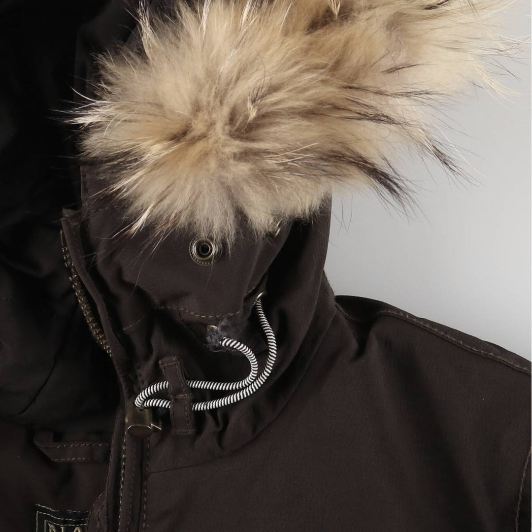 NAPAPIJRI TAPED SEAMS Flag Pattern Padded Mountain Parka, Shell Jacket, Puffer Jacket, Women's Size M polyamide brown type Vintage Second Hand