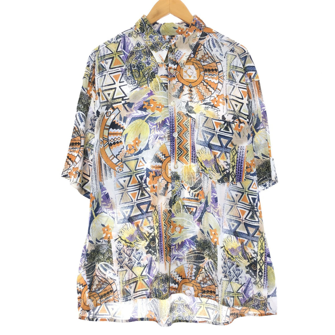 CASA MODA All-over Print Button-down Short Sleeve Rayon Shirt Men's XL /eaa450405