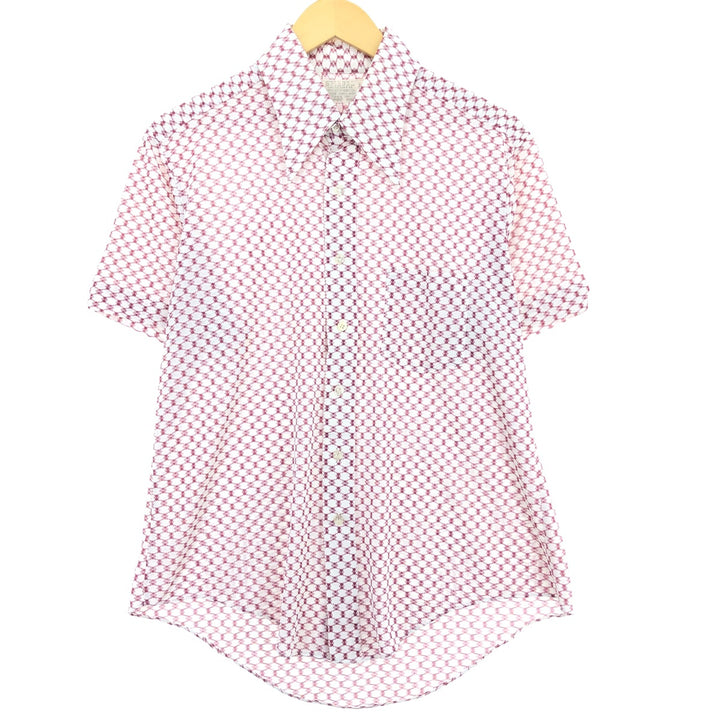 70'S SPIEGEL all-over print short-sleeve poly shirt, men's, M, vintage polyester red type Vintage Second Hand