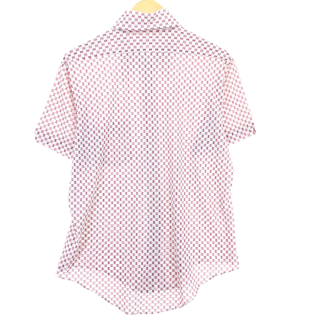 70'S SPIEGEL all-over print short-sleeve poly shirt, men's, M, vintage polyester red type Vintage Second Hand