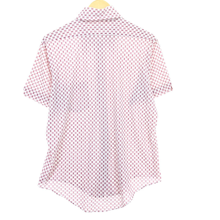 70'S SPIEGEL all-over print short-sleeve poly shirt, men's, M, vintage polyester red type Vintage Second Hand