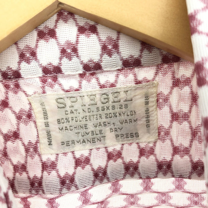 70'S SPIEGEL all-over print short-sleeve poly shirt, men's, M, vintage polyester red type Vintage Second Hand