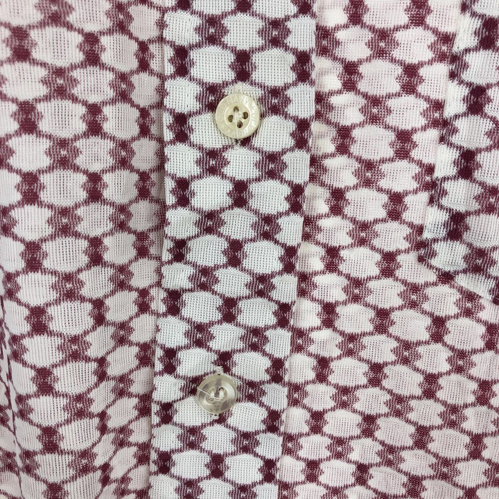 70'S SPIEGEL all-over print short-sleeve poly shirt, men's, M, vintage polyester red type Vintage Second Hand