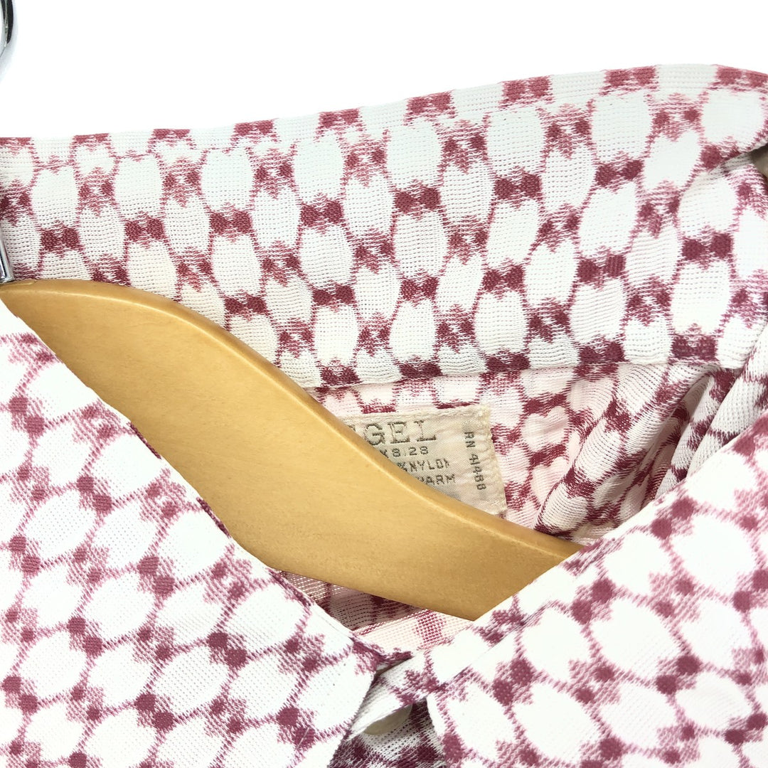 70'S SPIEGEL all-over print short-sleeve poly shirt, men's, M, vintage polyester red type Vintage Second Hand