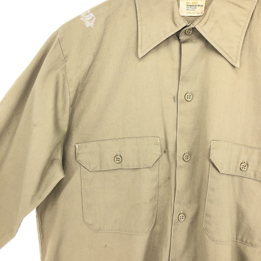 70's BIG MAC JCPENNEY Long Sleeve Work Shirt Men's Medium Vintage /eaa450453