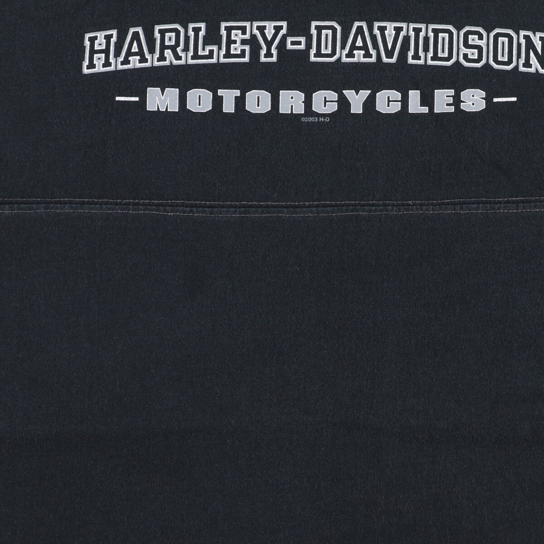 00'S Harley-Davidson Motorcycle Bike T-shirt Football T-shirt Made in USA Men's XXL /eaa450588