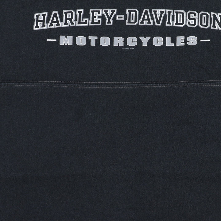 00'S Harley-Davidson Motorcycle Bike T-shirt Football T-shirt Made in USA Men's XXL /eaa450588