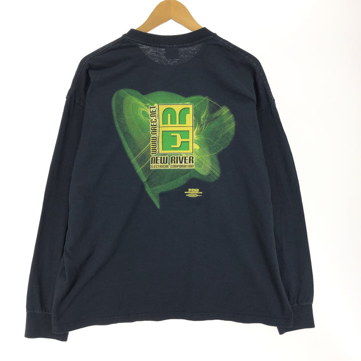 CLASSIC PLATINUM Back Print Long Sleeve T-Shirt Made in USA Men's XL cotton black type Vintage Second Hand