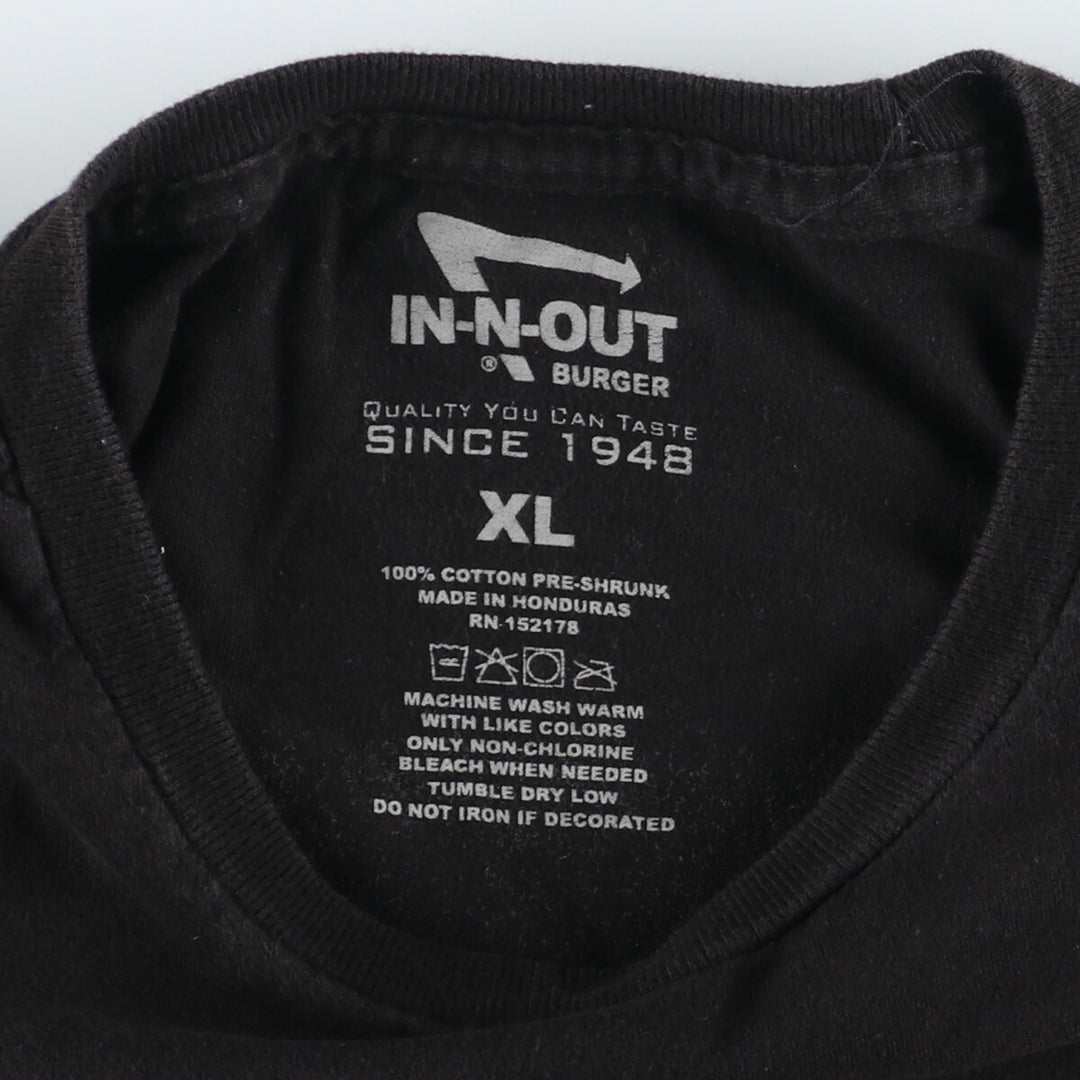 IN-N-OUT BURGER Back Print Advertising T-Shirt Men's XL /eaa450660