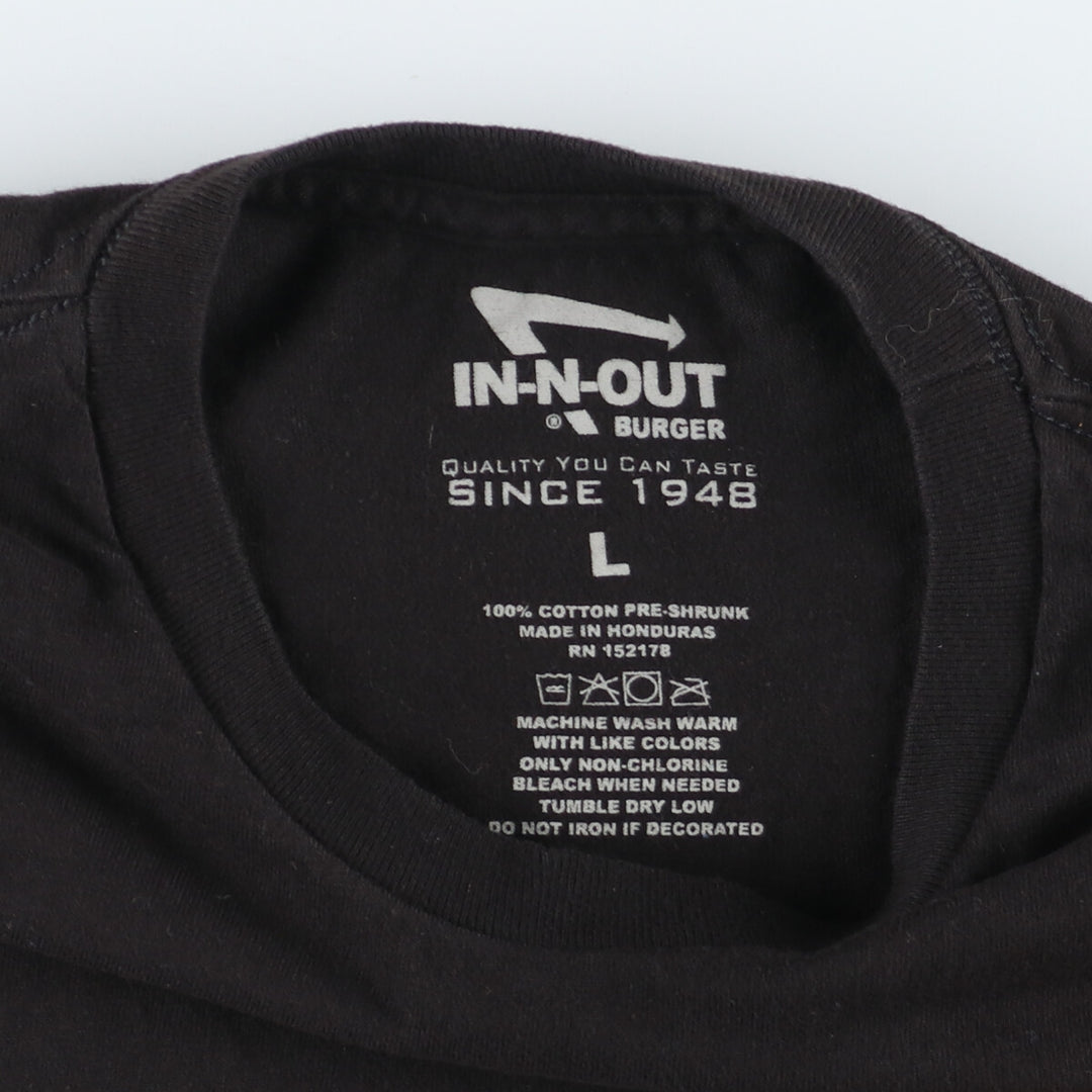 IN-N-OUT BURGER Back Print Advertising T-Shirt Men's L /eaa450661