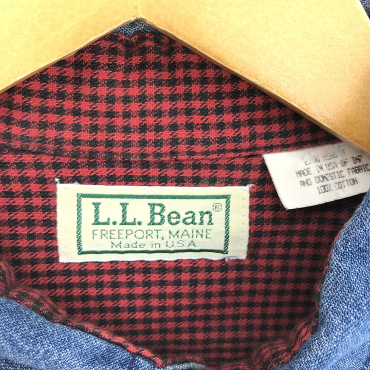 90'S LLBean Long Sleeve Denim Shirt Made in USA Men's L Vintage /eaa450700