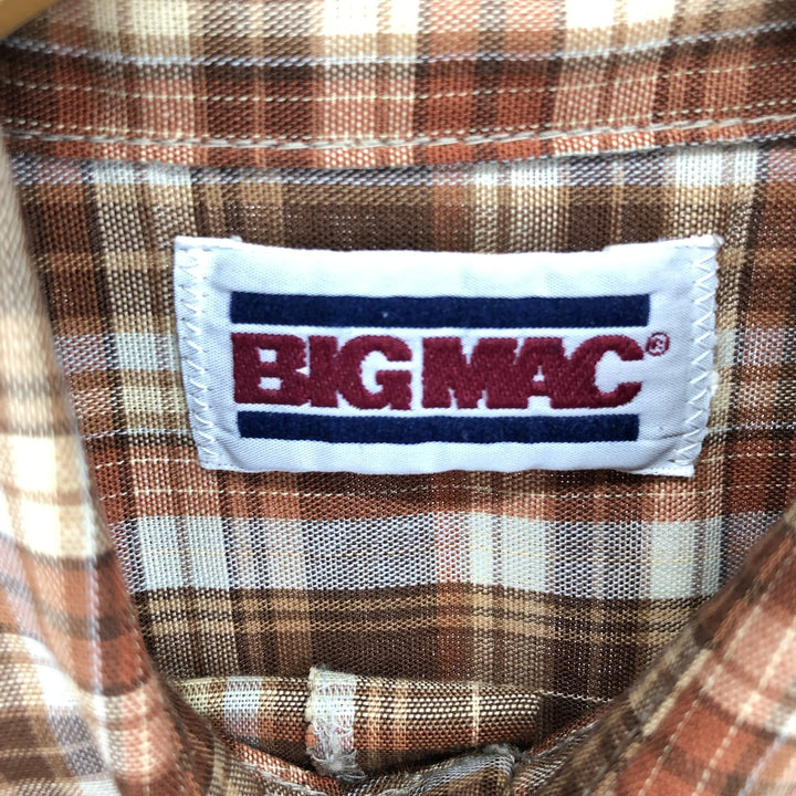 80'S BIG MAC Check Pattern Short Sleeve Box Shirt Men's L Vintage /eaa450711