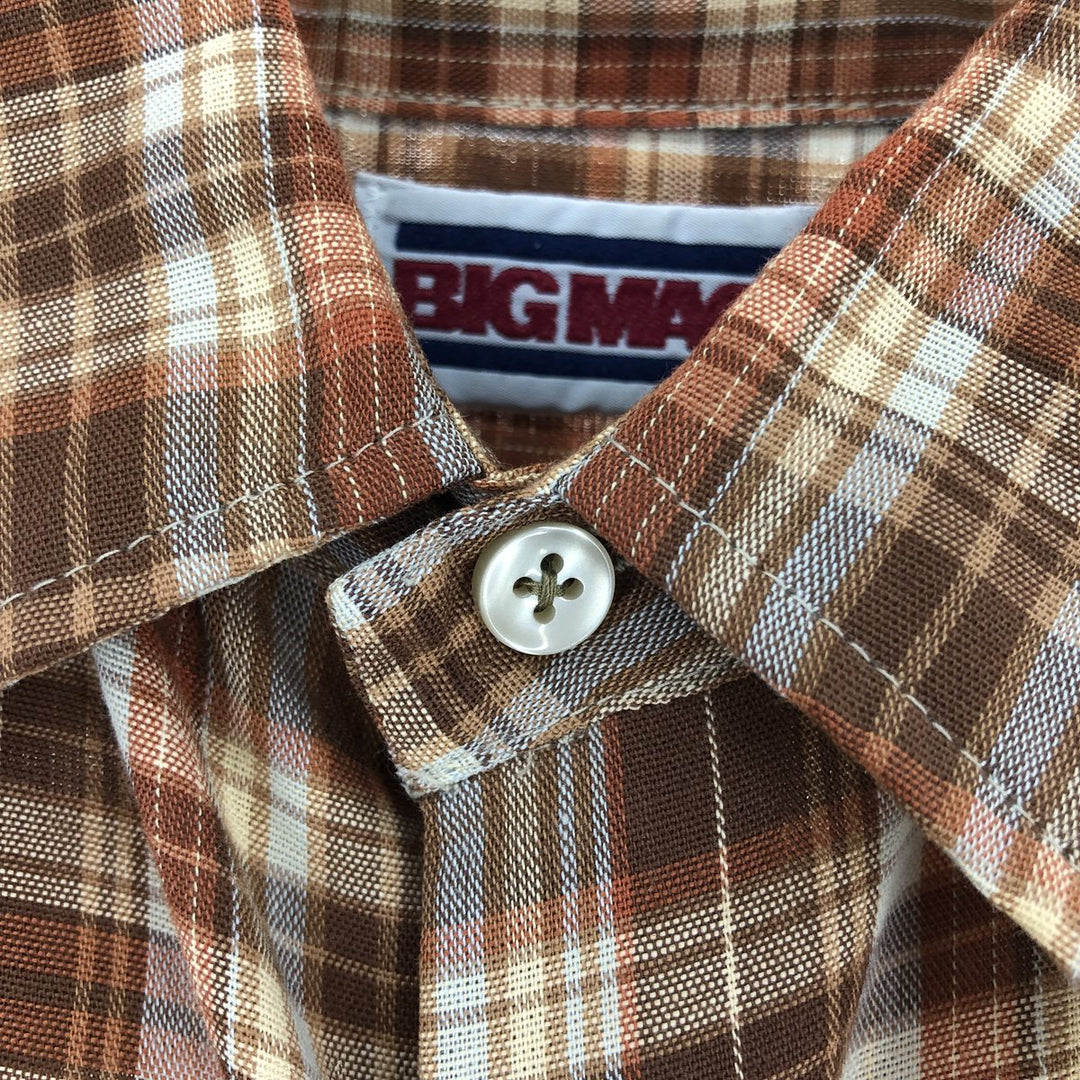 80'S BIG MAC Check Pattern Short Sleeve Box Shirt Men's L Vintage /eaa450711