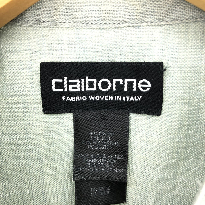 claiborne Linen x Poly Stand Collar Shirt Men's L Stand Collar /eaa450810