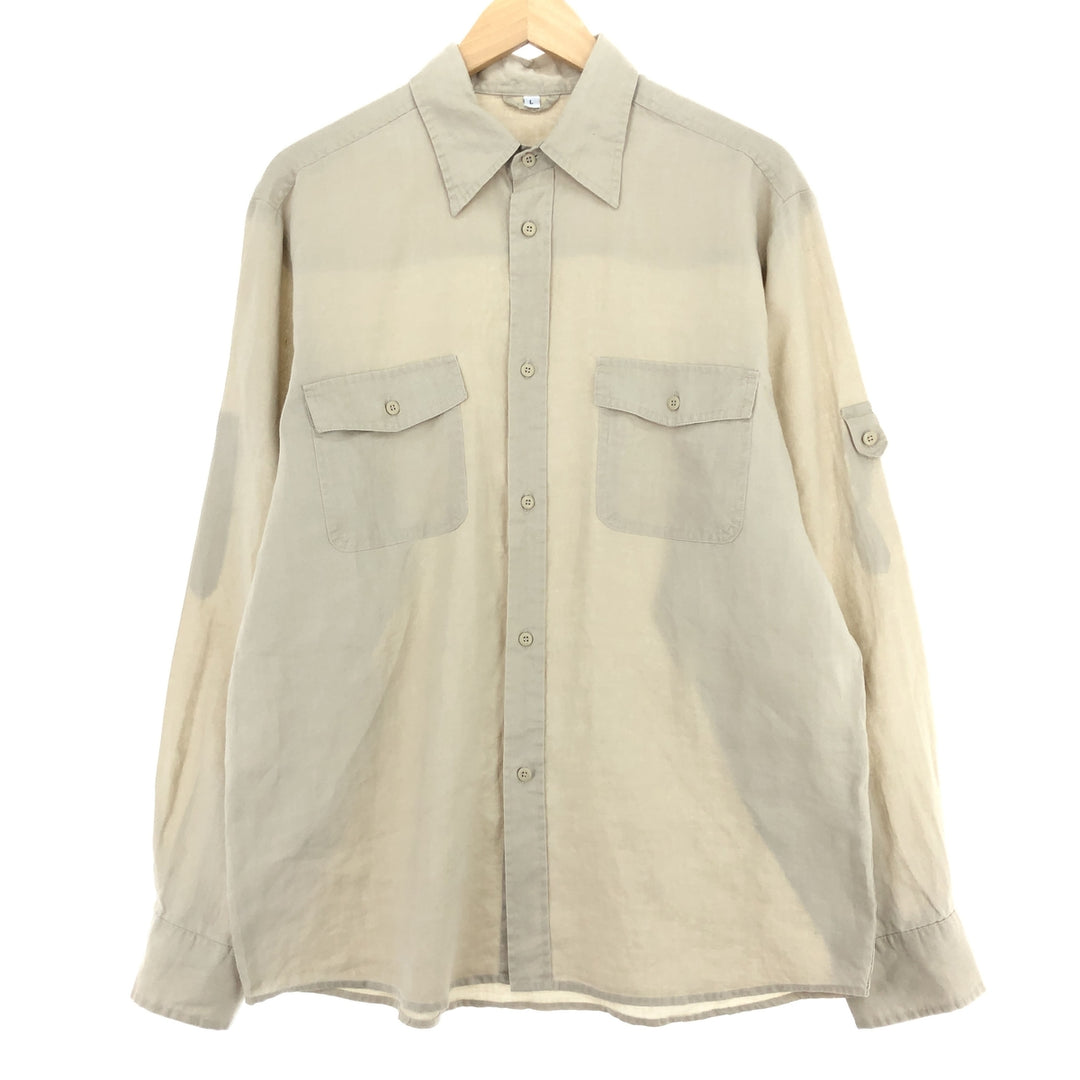 Long sleeve linen shirt, men's L /eaa450818