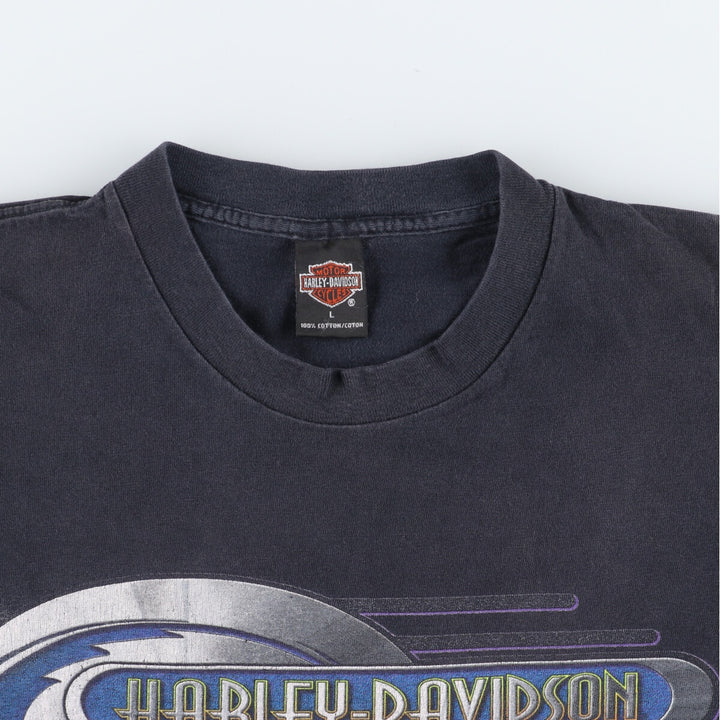 00'S Harley-Davidson Motorcycle Bike T-shirt Made in USA Men's L /eaa450902