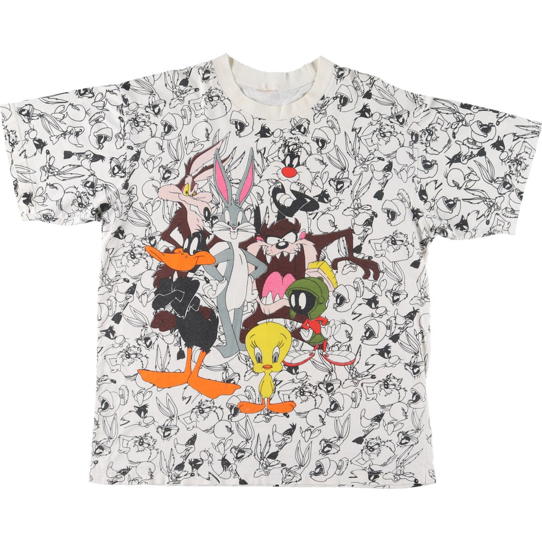 LOONEY TUNES Large Print Character Print T-Shirt Men's L /eaa450981