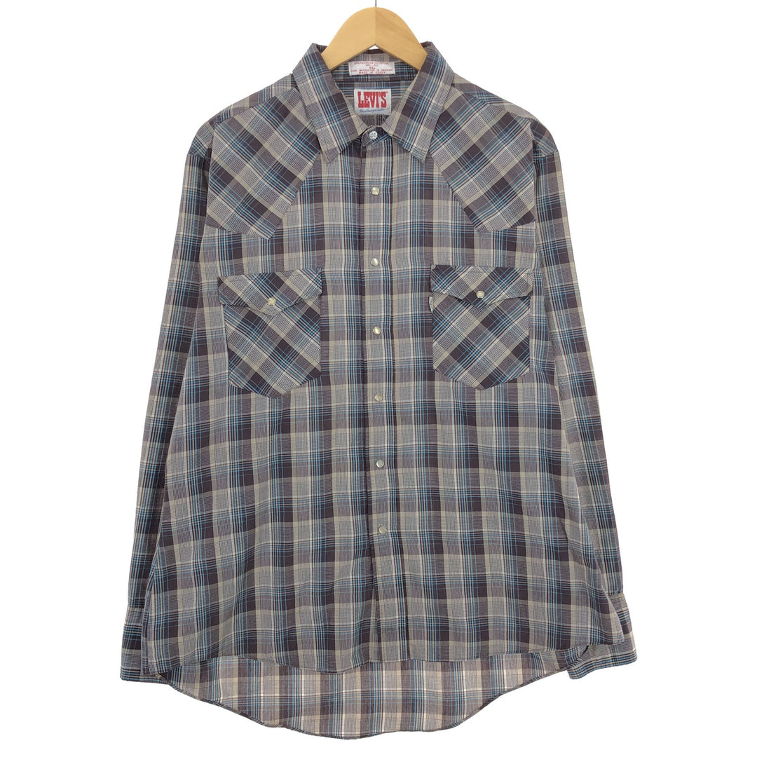 90'S Levi's THE COWBOYS TAILER Check Pattern Long Sleeve Western Shirt Men's XL Vintage /eaa451035