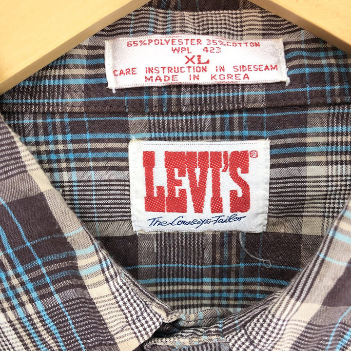 90'S Levi's THE COWBOYS TAILER Check Pattern Long Sleeve Western Shirt Men's XL Vintage /eaa451035