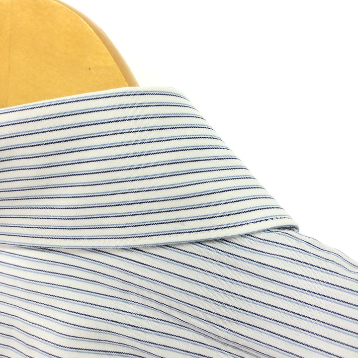 90'S Calvin Klein Wide Collar Long Sleeve Cotton Striped Shirt Men's L Vintage /eaa451051