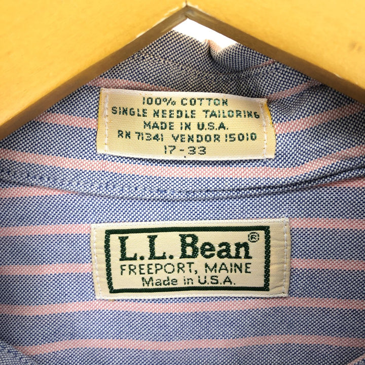 80'S LLBean Long Sleeve Button Down Striped Shirt Made in USA Men's XL Vintage /eaa451061