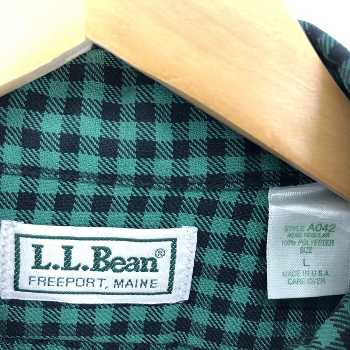 90'S LLBean Long Sleeve Check Shirt Made in USA Men's L Vintage /eaa451062