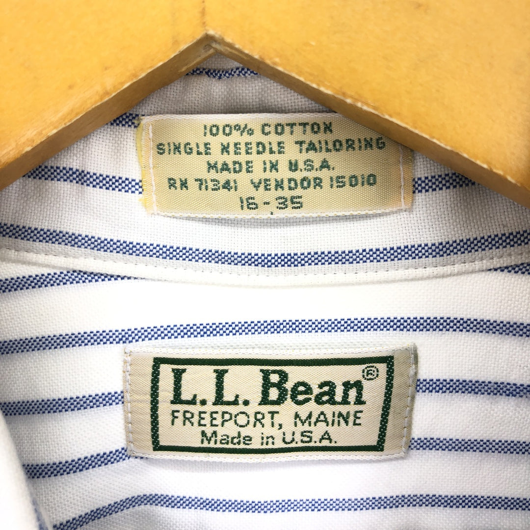 80'S LLBean Long Sleeve Button Down Striped Shirt Made in USA Men's L Vintage /eaa451064