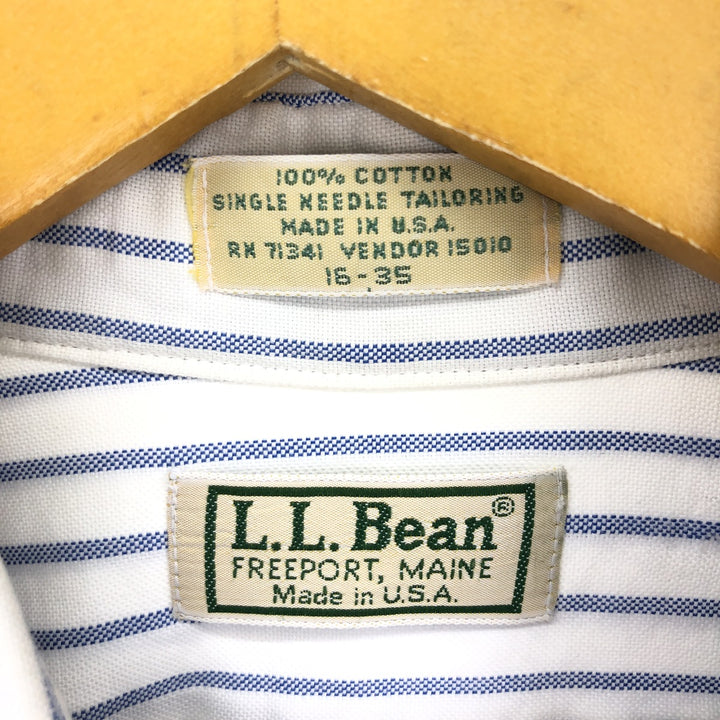 80'S LLBean Long Sleeve Button Down Striped Shirt Made in USA Men's L Vintage /eaa451064