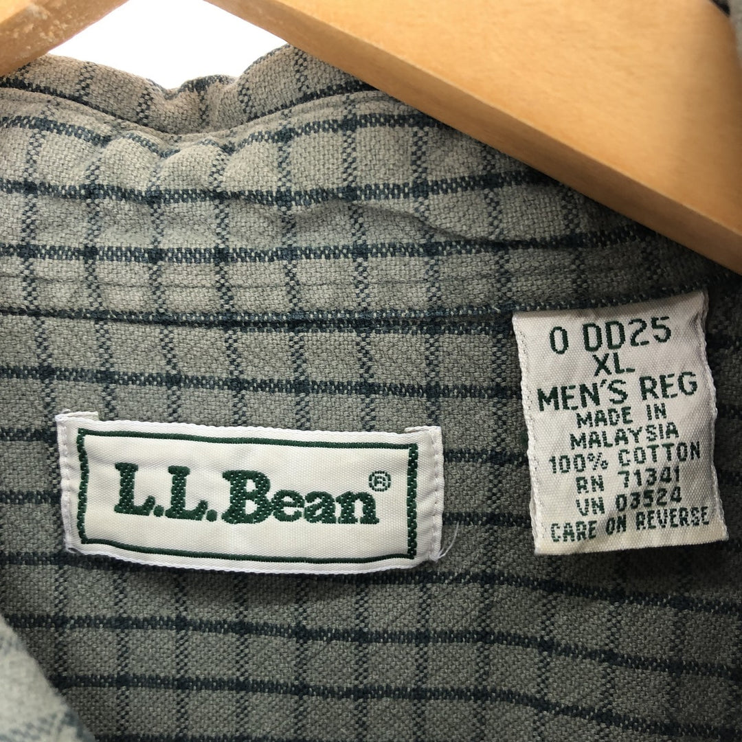 80'S LLBean Long Sleeve Button Down Check Shirt Men's XL Vintage /eaa451070