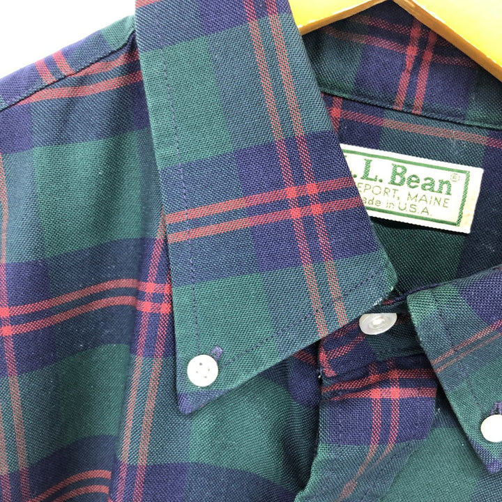 80s-90'S LLBean Long Sleeve Button Down Check Shirt Made in USA Men's L Vintage /eaa451071