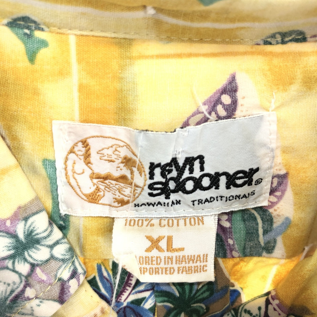 80'S Reyn Spooner Gold Tag Nude Tag All-Over Print Pullover Button-Down Hawaiian Aloha Shirt Men's XL /eaa451108