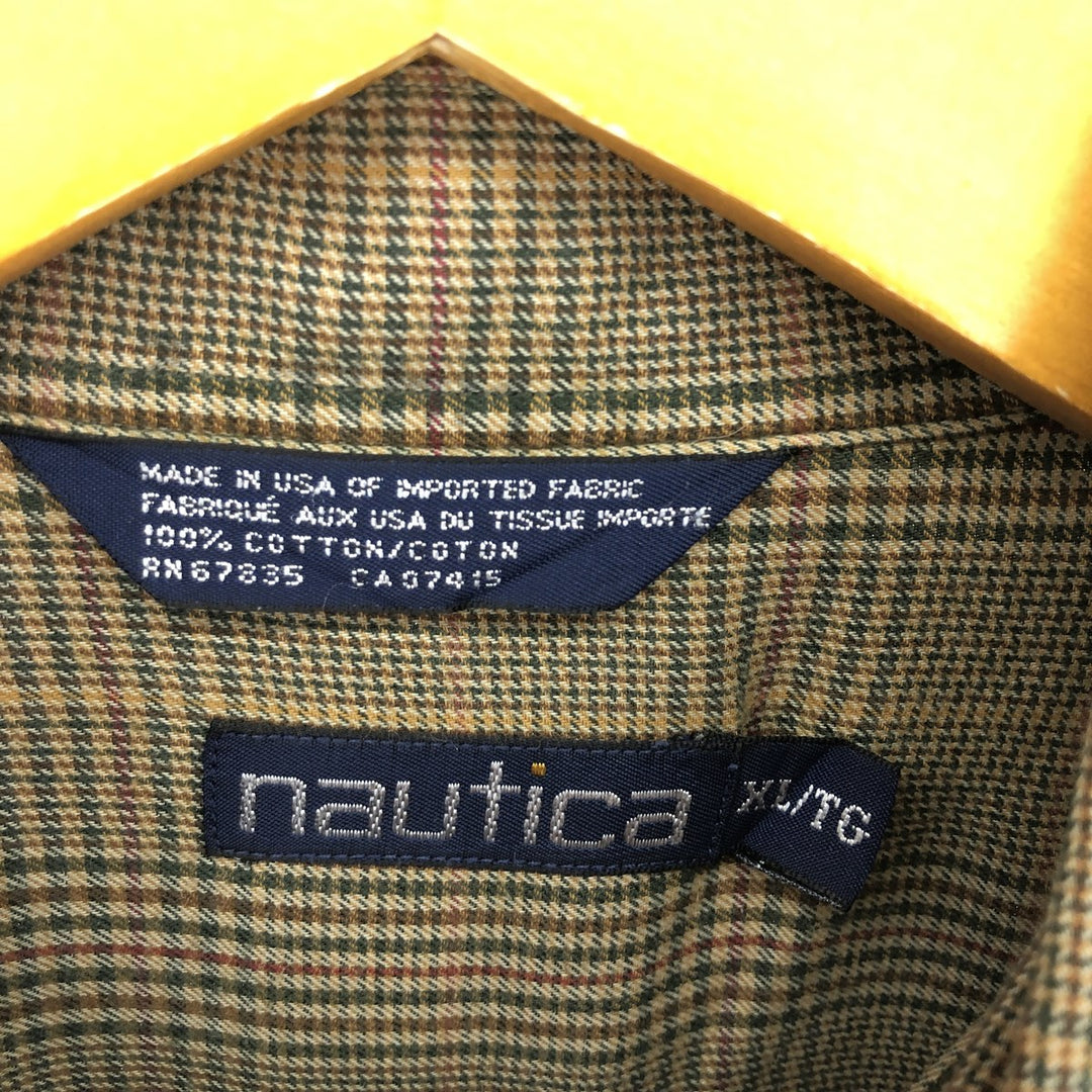 90'S NAUTICA Long Sleeve Button Down Check Shirt Made in USA Vintage /eaa451188