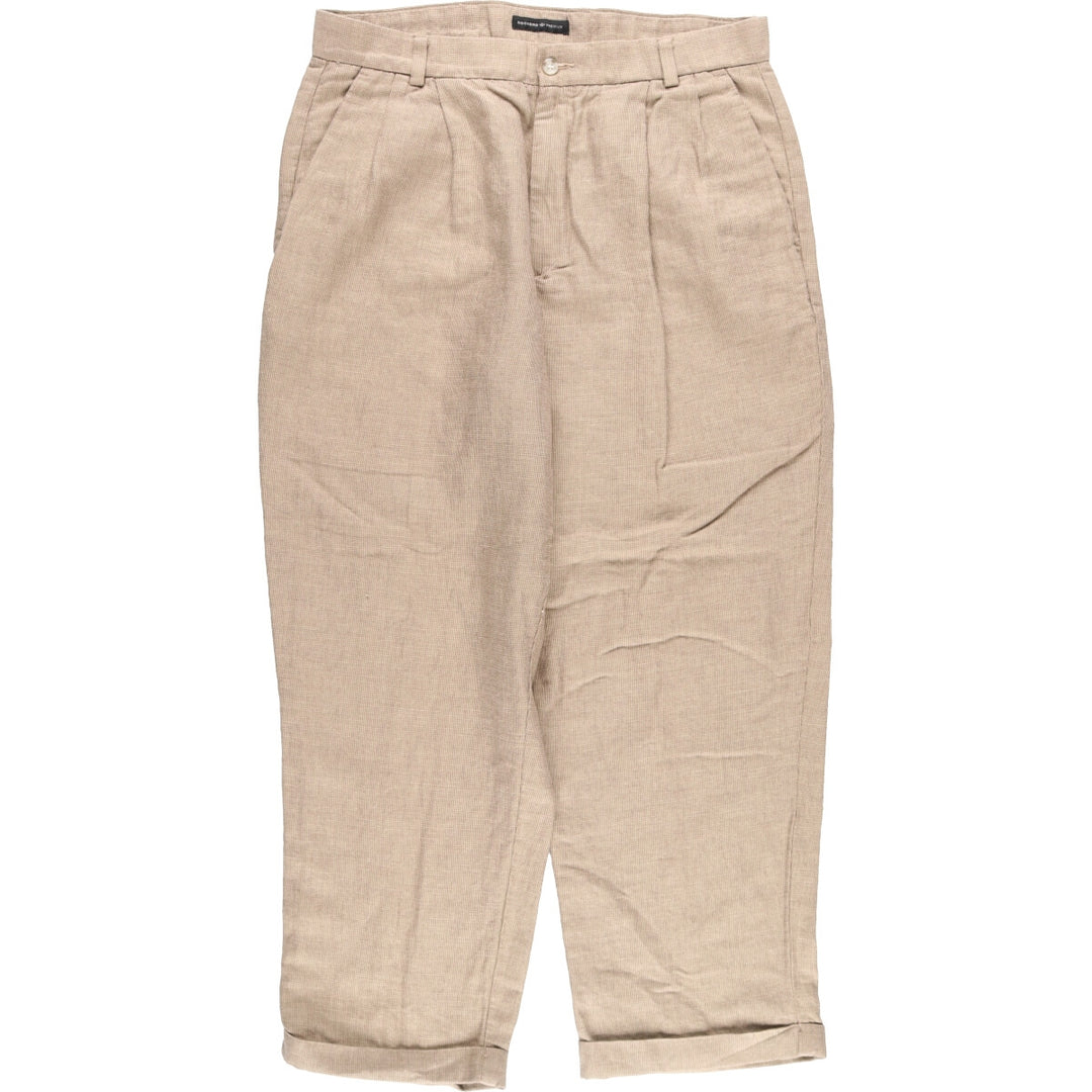 DOCKERS Two-pleat linen pants slacks for men w34 /eaa451309