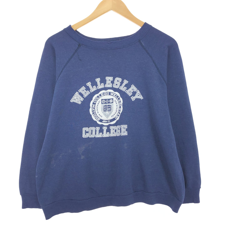 80s~ 3-row print college sweatshirt, women's XL, vintage /eaa451343