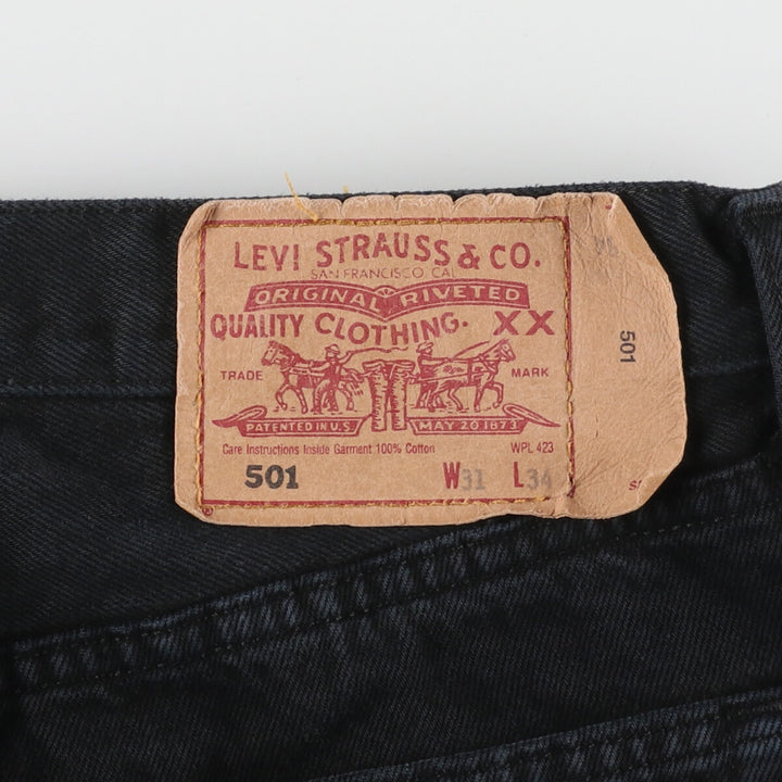 Levi's 501-0121 Euro Model Black Denim Straight Denim Pants Men's W31 Vintage / eaa451373