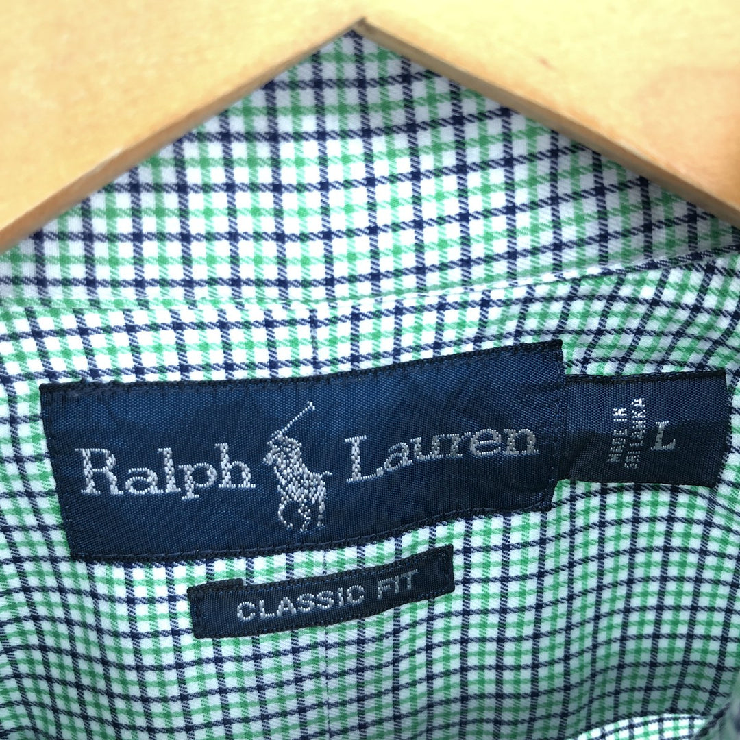 Ralph Lauren Classic Fit Long Sleeve Button Down Check Shirt Men's L /eaa451460