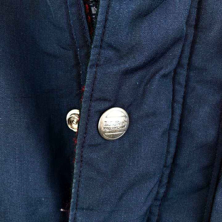 Vintage LL Bean padded mountain jacket, shell jacket, and puffer jacket from the 1970'S and 1980s, size L, women's. polyester navy blue type Vintage Second Hand
