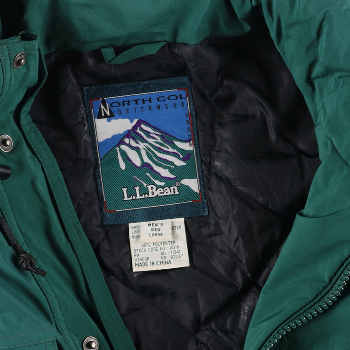 90'S LL Bean NORTH COL padded mountain jacket, shell jacket, puffer jacket, men's size L /eaa451519