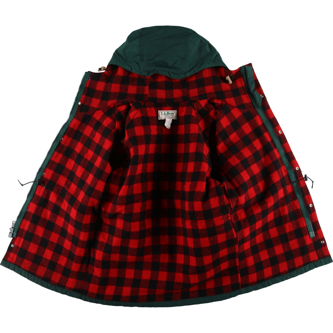 80'S LLBean Mountain Parka Shell Jacket Made in USA Men's L Size Vintage Nylon Green type dark green Vintage Second Hand