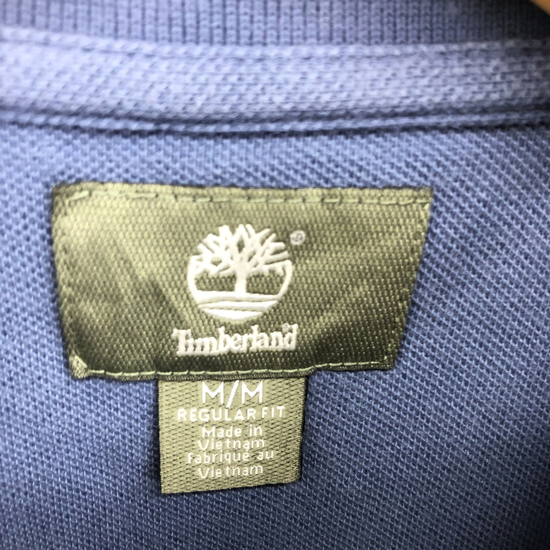 Timberland Short Sleeve Polo Shirt Men's M cotton navy blue type Vintage Second Hand
